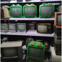 레트로티비 소품 아날로그 촬영소품 TV 카페 전시용, (개구리모양) 옛날 TV - 전시용