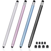 스타일러스 펜 미국 터치 스크린용 Abiarst 아이패드 iPhone 태블릿용 고정밀 정전식 안드로이드 -634037, 4팩 블랙/블루/실버/로즈핑크