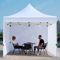 가제보 천막 몽골텐트 방수 접이식 포장마차 행사용, 3X6 흰색 3면 맞춤 텐트