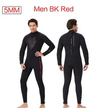 웨이크보드 수상스키 제트스키 스쿠버다이빙 다이빙 프리다이빙 두라이 슈트 잠수복 깊은 스쿠버 다이빙 스노클링 두꺼운 따뜻한 잠수복 수영 카약 서핑 슈트를위한 프리미엄 3mm5mm, 5mm 남성 bk 레드, xxxl