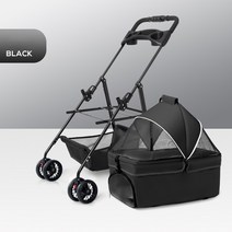 대형견 유모차 개모차 웨건 경량 접이식 애완동물 야외 여행 분리형 소형견용 무게, 1.Black
