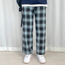 [꾸안꾸] 엔터 체크 밴딩 팬츠