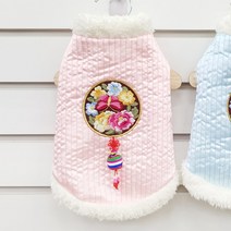 도기코디 나비롱 배자 애견 강아지한복, 핑크