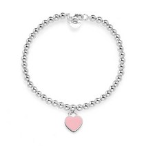 TIFFANY&CO(티파니앤코) 티파니 69683754 (GRP12061) 리턴 투 핑크 하트 태그 비드 M 다이아몬드 실버 팔찌
