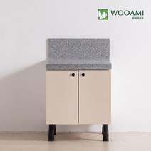 우아미가구 싱크대 600 인조대리석 가스대 11colors 완제품, 핑크