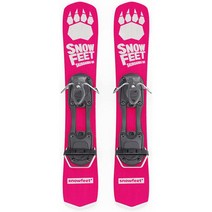 SNOWFEET 스노우핏 쇼트 미니 숏 스키 스노우보드 스키 부츠 호환 블레이드 65 cm, 핑크 | 스키 부츠