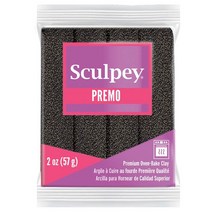 Sculpey Premo 폴리머 오븐 베이크 클레이 트윙클 블랙 글리터 무독성 56.7g(2온스) 바 주얼리 제작 휴일 DIY 혼합 미디어 등에 적합.