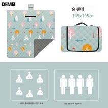 야외 피크닉 매트 캠핑 소풍 휴대용 방수 두꺼운 방습 매트 잔디 야취 피크닉 천 봄나들이 매트, [초음파]비밀랜드숲145*195Cm/