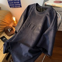 더 편한 집 남성 남자 빅사이즈 오버핏 키큰남 셔츠 티셔츠 반팔 긴팔 여름 겨울 롱슬리브 하프슬리브 힙합 와이드 320G 무거운 스웨이드 반팔 티셔츠 남성 여름 느슨한 대형 남성 의류 조수 브랜드 유행 반팔 의류 남성 모델