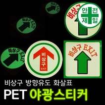 축광스티커-비상구 방향유도 화살표 (20x20cm) 가설 안전망 로프 테잎 안전테잎 반사테잎, B.원형