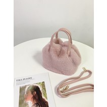 겨울 페이크퍼 양털 시어링 퍼 미니 토트백 (복조리백 크로스끈 포함)