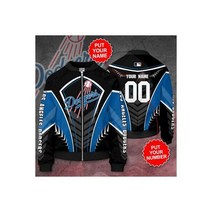 Personalized 로스엔젤러스 다저스 All Over Print 3D 봄버 자켓 - Black Blue