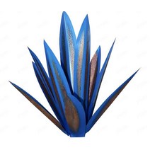 DIY 금속 마당 예술 Agave 선인장 공장 소박한 조각 홈 정원 인형 야외 장식 꽃 식물 인공 액세서리, 02 Blue