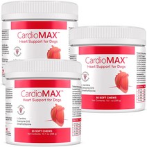 강아지영양제 개를 위한 CardioMAX 심장 지원 보조제 - L-타우린 L-카르니틴 EPA 및 DHA 코엔자임 Q10 순환 강화 심혈관 근육 기능 보조 미국산 180 소프트 츄어