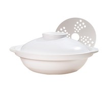 공장가 수입 깔끔 화이트 인덕션 세라믹 뚝배기 계란찜 소형 대형, 1개, A 1.4L 지름25 높이7.5 밑지름12