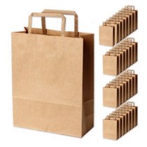 포포팬시 크라프트 쇼핑백 30p + 데코스티커 30p, 브라운, 4세트