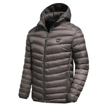 남자 2021 겨울 새로운 따뜻한 USB 난방 양 털 자 켓 Parkas 스마트 서 모스 탯 분리형 후드 온수 방수 자 켓, M CHINA, BROWN