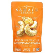 사헬 스낵 Sahale Snacks 글레이즈 믹스 탄제린 바닐라 캐슈-마카다미아 4 oz (113 g) 미국 직배송, 1패키지, 상세설명참조