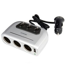 제노바 스위치 3구+USB 멀티소켓 차량용시거잭 멀티시거잭 시거잭 시거잭변환기 시거소켓, 제노바 스위치 3구+USB 멀티소켓 (실버)