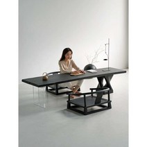 다도테이블 원목 나무 거실 찻상 인테리어, 길이 120x가로(55-65)x높이 45