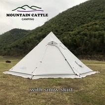 백패킹텐트 비박텐트 동계 1인용텐트 인 백패킹 피라미드 텐트 초경량 겨울 캠핑 천막 격자 무늬 대형 텐트 스노우 스커트 굴뚝 구멍 323, 다중