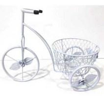 자전거 화분 다이 정리대 베란다 엔틱 마차 장식품, 레드