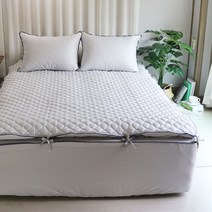 숨죽은 매트리스 안성맞춤 토퍼 온열매트 온수매트 사용가능한 만능 침대 커버 슈퍼싱글 퀸 킹 라지킹, 그레이