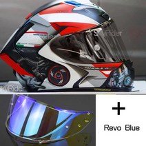 바이크 부품 풀페이스 오토바이 헬멧 X14 화이트 뒤 라이딩 모토크로스 레이싱, 16 B revoblue visor_03 XL