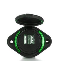 캠핑카 부품 자동차 좌석 USB 버스 충전기 12V DC 표면 실장 플랫 듀얼 소켓 3.1A, 01 Green