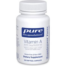 Pure Encapsulations Vitamin A 10 000 IU from Cod Liver Oil | Supports Immune and Cellular Health Vi, 1, 기타