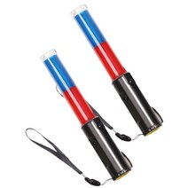 LED 신호봉 전자 호루라기 지시봉 호각 싸이렌 경광봉 안전 경찰 교통 지팡이 3 모드 제어 빨간색 파란색 L, 07 Blue-Red, 1개