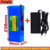 전동킥보드보조배터리 t 플러그 48v30ah 1000w 13s3p 48v 리튬 이온 배터리 팩 54.6v 전자 자전거 전기 자전거 스쿠터 (bms + 54.6v 충전기 포함), 푸른