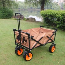 캠핑 카트 대형캠핑웨건 웨건접이식캠핑웨건 대형캠핑웨건 캠핑웨건 상판 캠핑 웨건 테이블 캠핑 낚시의자 캠핑카 트레일러 캠핑트레일러 캠핑용품 웨건 휴대용카트, 8 카키 크로스컨트리 휠+더블 브크
