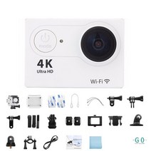 액션캠 바디캠 소형 유튜브 브이로그 카메라 자전거 블랙박스 4K UHD, White, 32G Card