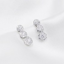 이하늬 명품st 럭셔리 Silver 925 다미아 마르게리타 눈꽃 드롭 은침 귀걸이(실버)