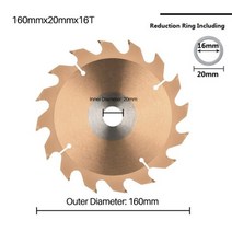 만능 목공 나무 공구 원형 톱 날 XCAN-목재 톱날 카바이드 팁 원형 160mm TiCN 코팅 TCT 목재 커팅 디스크, 01 160X20X16T