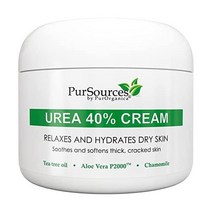 PurOrganica Urea 40% Foot 크림 - No Pumice Stone - Callus Remover - Moisturizes & Rehydrates Thick Cr, Pack of 1
