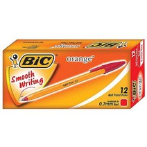 BIC 오렌지 볼펜 0.7mm 12개입 MO 유성 빅펜 샤프, 적, 본상품선택