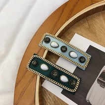 [﻿2개한세트] 앤틱 빈티지한 새틴 보석포인트 헤어핀세트 앞머리포인트 오팔물방울 옆머리 반머리 머리핀 제니핀 연예인