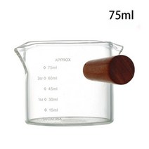 에스프레소잔 데미타세 컵 커피잔 투명 데미타세잔 샷 우드 손잡이 유리, 75ml