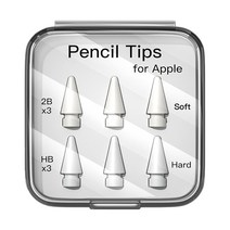 [카키모리펜촉가격] 서플라이코 애플펜슬 전용 소프트 펜촉, 하드 3개입 + 소프트 3개입