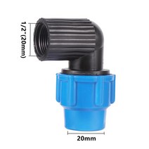 1/2 3/4 1 스레드 20/25/32mm 팔꿈치 직접 커넥터 정원 농업 관개 급수 PE 파이프 피팅, 1I2 to 20mm