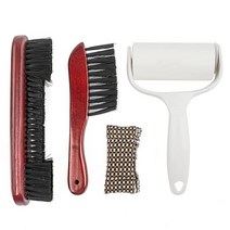 Framendino 당구 테이블 청소용 천 큐 포함 4팩 목재 수영장 레일 브러시 세트, Red-brown