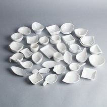 종지 미디움/스몰사이즈 도자기종지와 핑거푸드용 종지 업소용, M03_원형이중소스볼, 미니