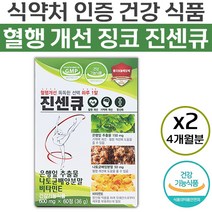 식약처 인증 진센큐 은행잎 추출물 나토균 배양 분말 비타민 E 혈행 기억력 개선 도움 항산화 혈액 정맥 순환 개선제 영양제 진세큐 진샌큐 징코 나토 나또 나토키나아제 토코페롤 정품, 120정 (4개월)