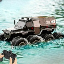 엔진rc카 RC카 8륜 수륙양용 원격제어 장갑차, 듀얼배터리세트, 블랙