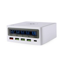 파워윈 868 LCD Display 유무선 멀티충전기 Total 130W PPS PD 65W 충전상태실시간 LCD 체크, 1개