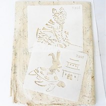 전통민화 스텐실 동물 모형판 토끼 호랑이 미술 만들기 재료 학교 방과후 DIY 창체 유치원, TB09