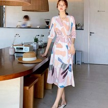 여름 캣 플레어 랩원피스 데일리 하객룩 원피스