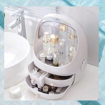 뚜껑있는 다이소화장품정리대 이동식 칸막이 아크릴정리함, 핑크베이지, 라지